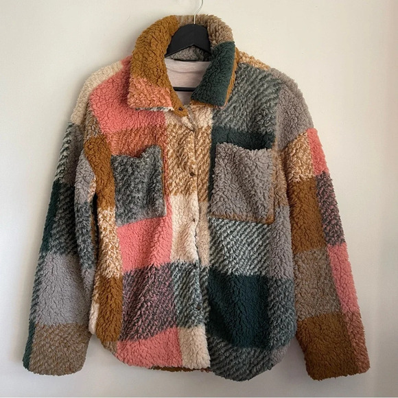 Vici teddy snap button multi color jacket size small - Picture 1 of 6